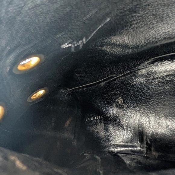 Giuseppe Zanotti Black Suede Rhinestone Studded Ankle Boots Heel Women Size 38 - Picture 8 of 9